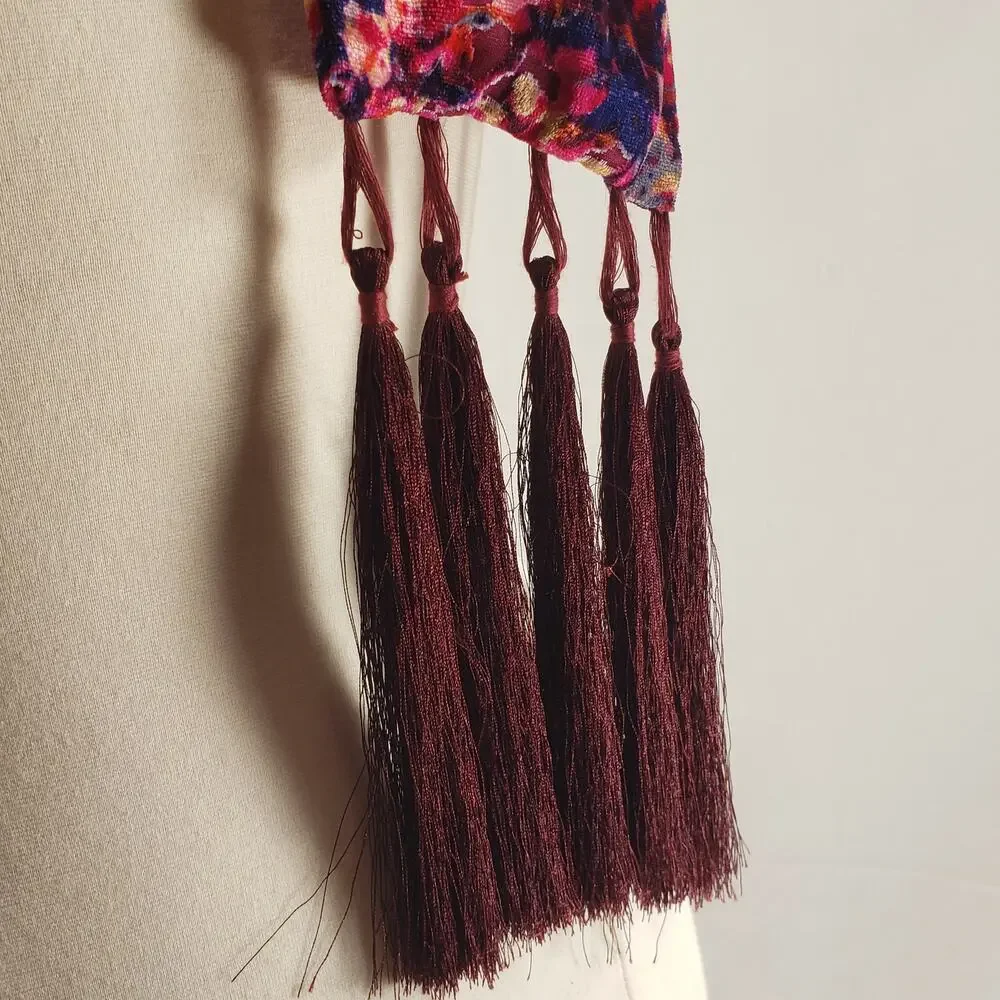 Collection 18 Unisex Scarf NEW Multicolor Floral Print Cherry Blazer Tassels